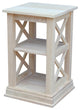 Hampton Accent Table With Shelves, Unfinished