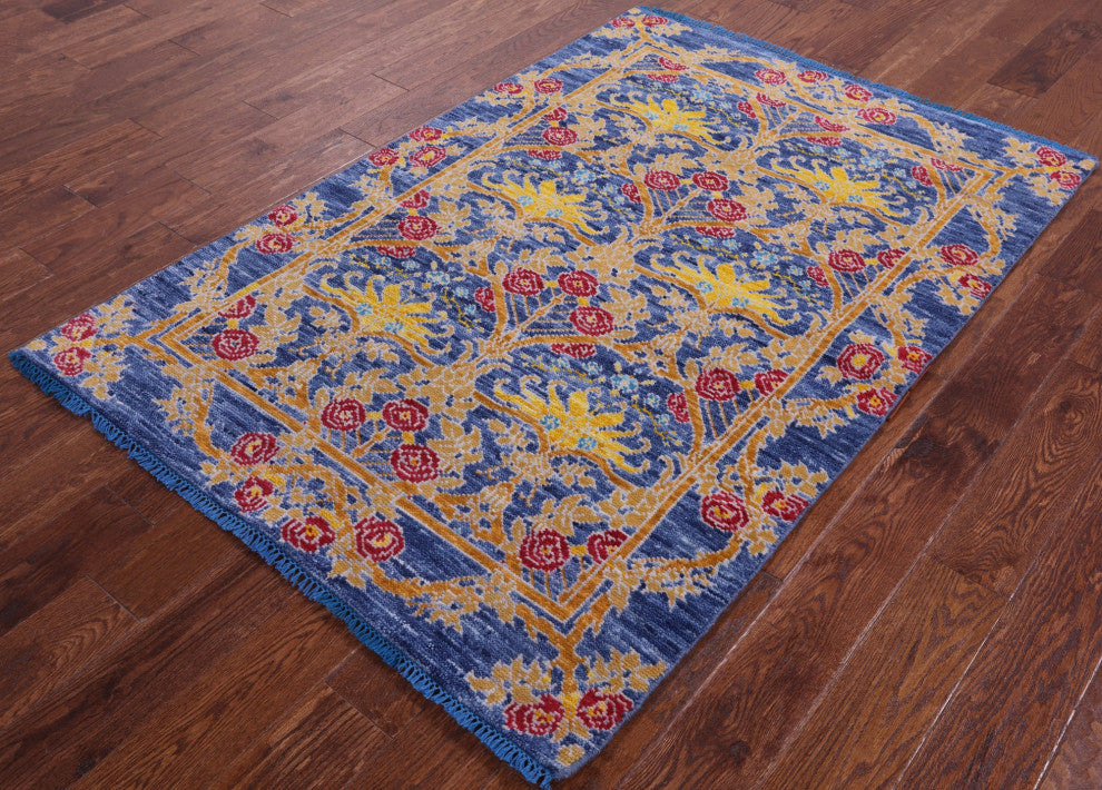 4' 1" X 5' 10" William Morris Hand Knotted Wool Rug - Q13464