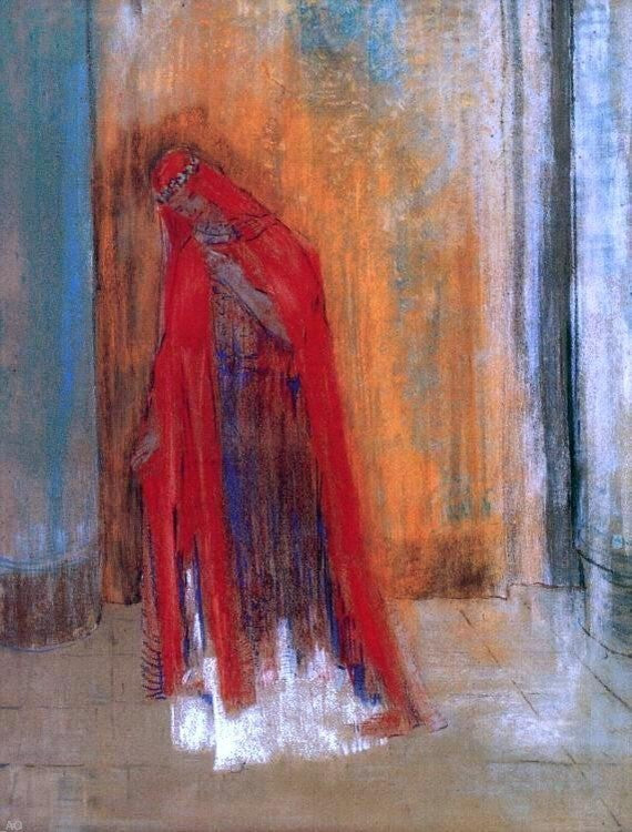Odilon Redon Oriental Woman, 21"x28" Wall Decal