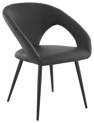 Elin Gray Faux Leather and Black Metal Dining Chairs - Set of 2