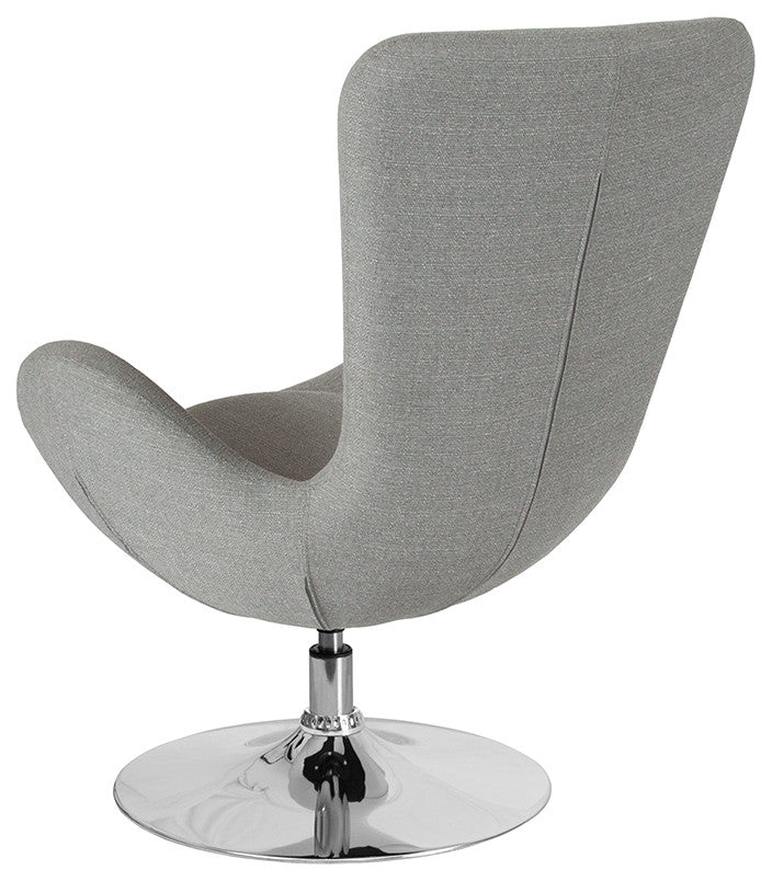 Egg Series Light Gray Fabric Side Reception Chair