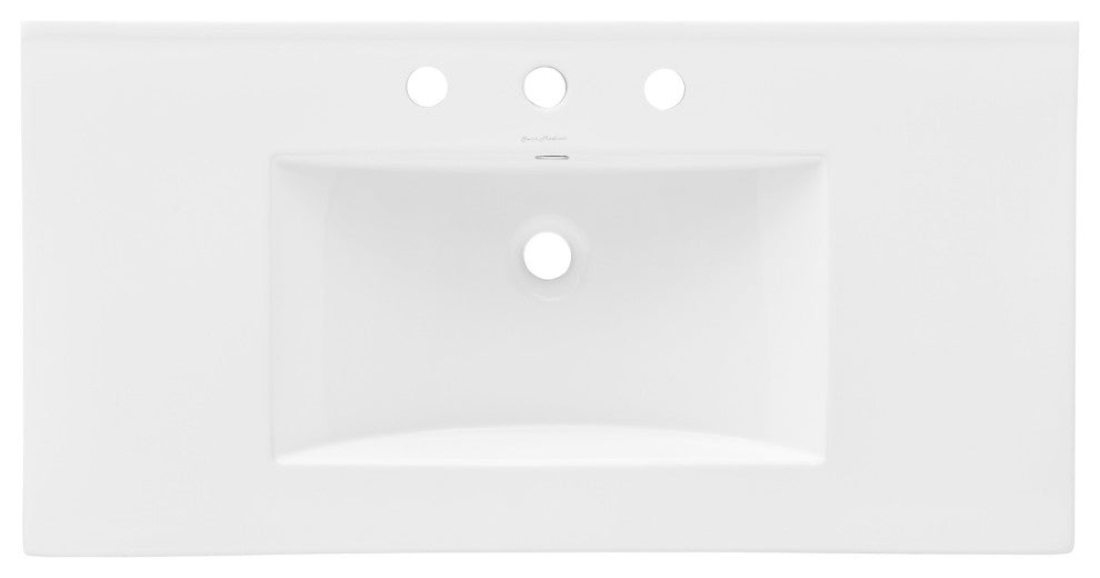 36" Ceramic Vanity Sink Top With 3 Holes
