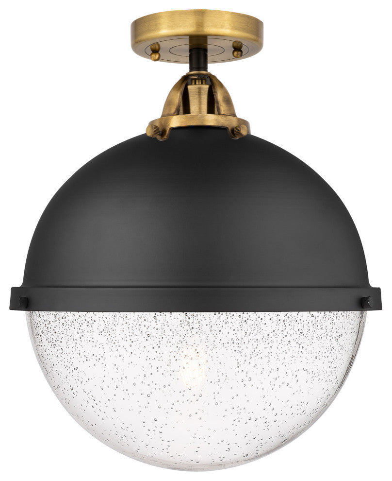 Innovations 288-1C-BAB-HFS-124-BK-LED 1 Light Semi-Flush Mount, Matte Black