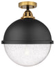 Innovations 288-1C-BAB-HFS-124-BK-LED 1 Light Semi-Flush Mount, Matte Black