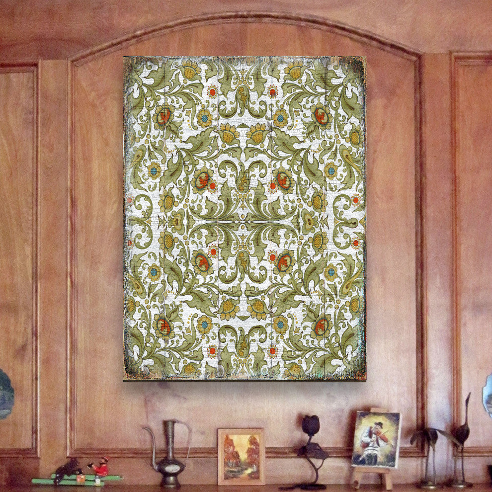 Decorative Pattern Wooden Block, 18"x12"
