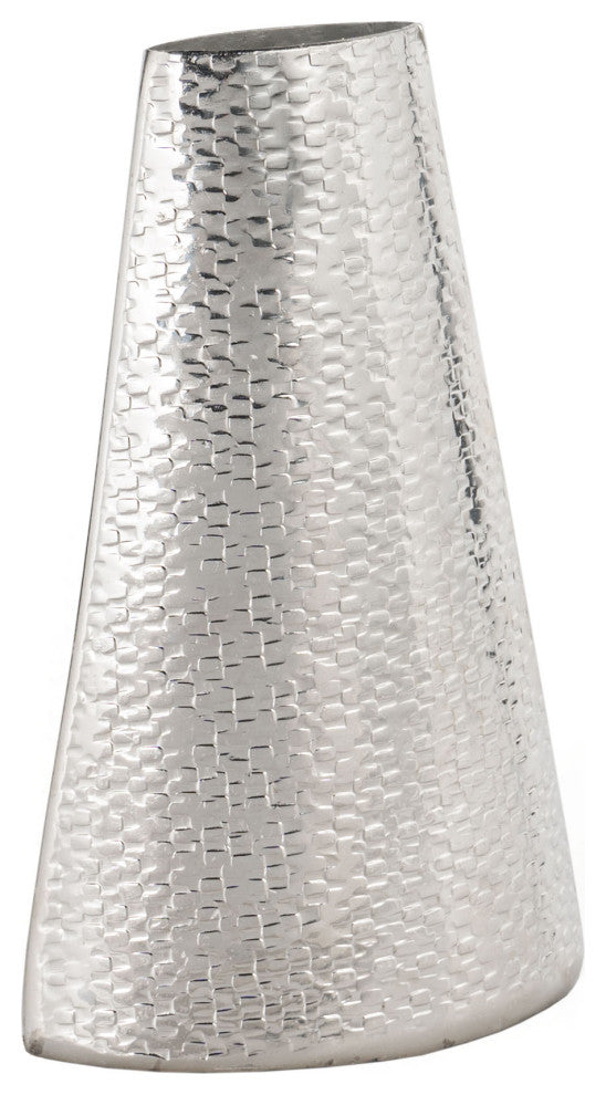 Galen Metal Table Vase, Small Silver