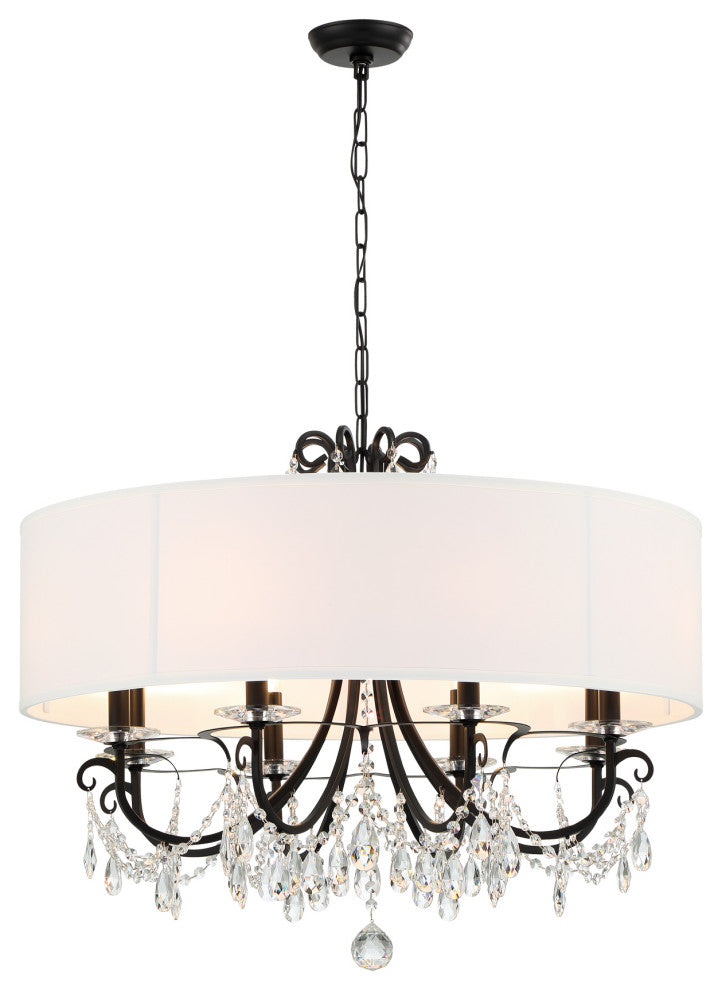 Othello 8 Light Matte Black Chandelier