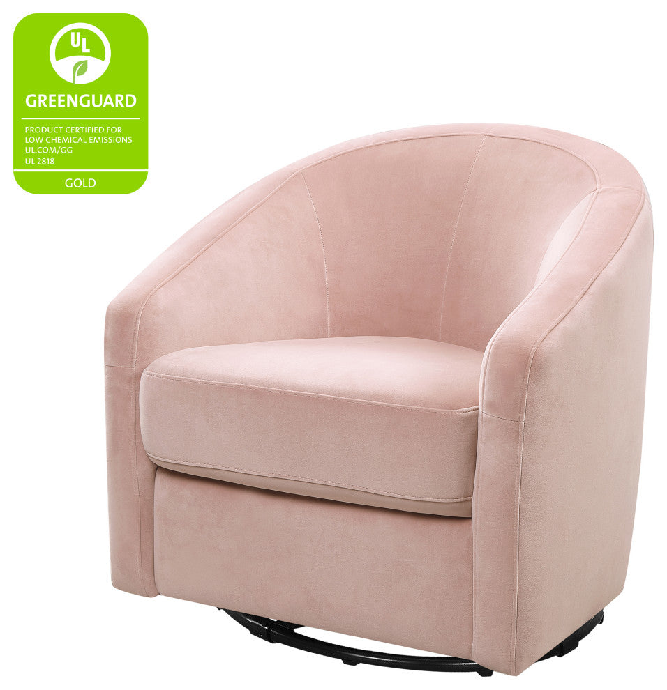 Madison Swivel Glider, Blush Pink Velvet