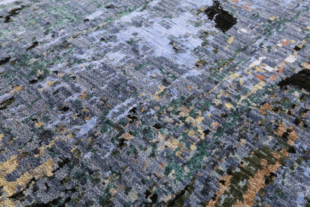6' 1" X 9' 1" Wool and Silk Bridge Design Hand Knotted Rug Q7192