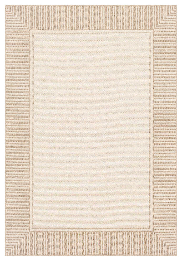 Alfresco Bordered Camel, Cream Area Rug, 8'9"x12'9"