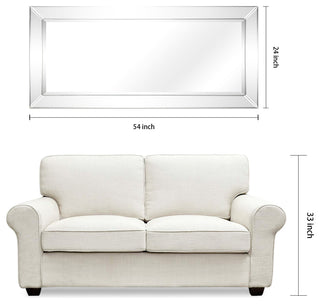 Antique Beveled Rectangle Wall Mirror, 1" Beveled Center,24"x54" Bathroom Mirror