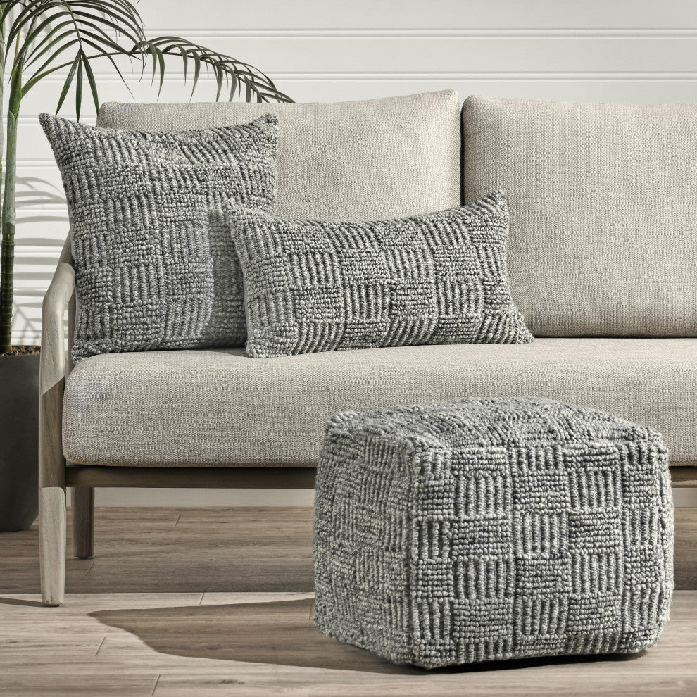 Shades Recycled Fabric Fabric Throw Pillow by Kosas Home, Gray, 22x22