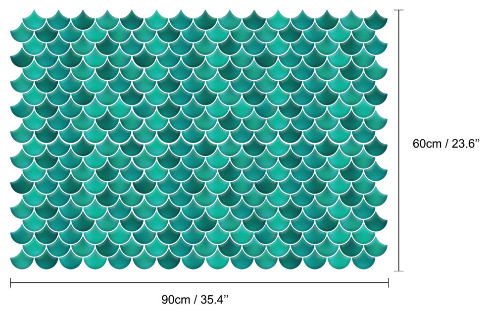 11' x 8" 3D Tile Sticker Fresh Turquoise Kitchen Bathroom, Set of 8
