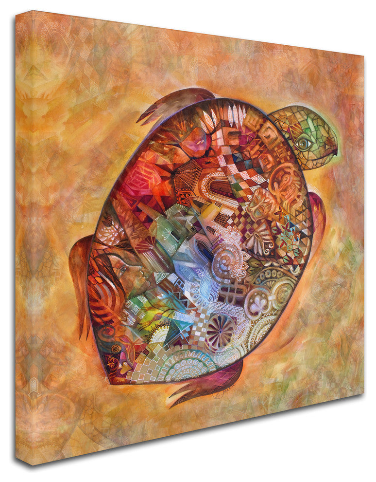 Oxana Ziaka 'Turtle' Canvas Art, 24" x 24"