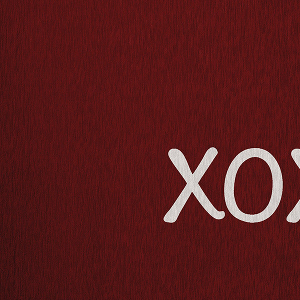 XOXO Valentines Chenille Rug, Maroon, 5'x7'