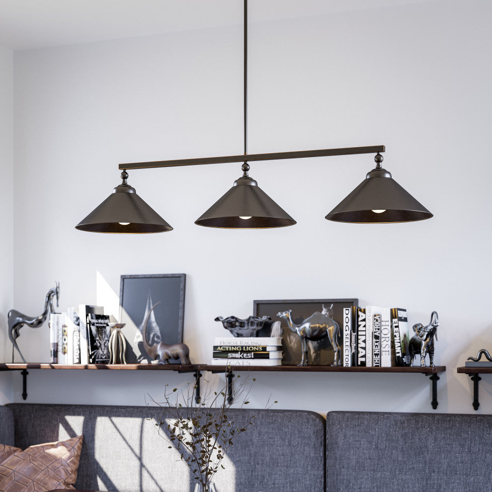 Kenroy 93247ORB 3-Light Island Pendant, Conical