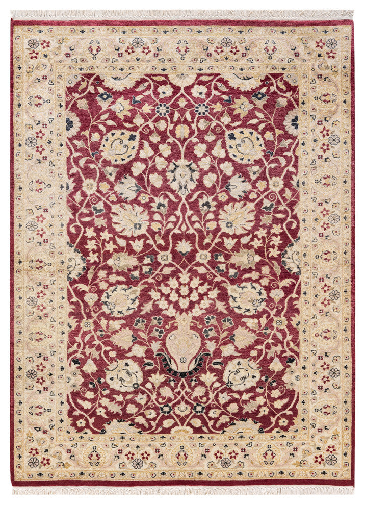 Hopang One-of-a-Kind Hand-Knotted Area Rug Orange, 4'2"x6'1"