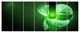 Green Flower Fractal Illustration, Abstract Canvas Art Print, 83"x32", 7 Panels