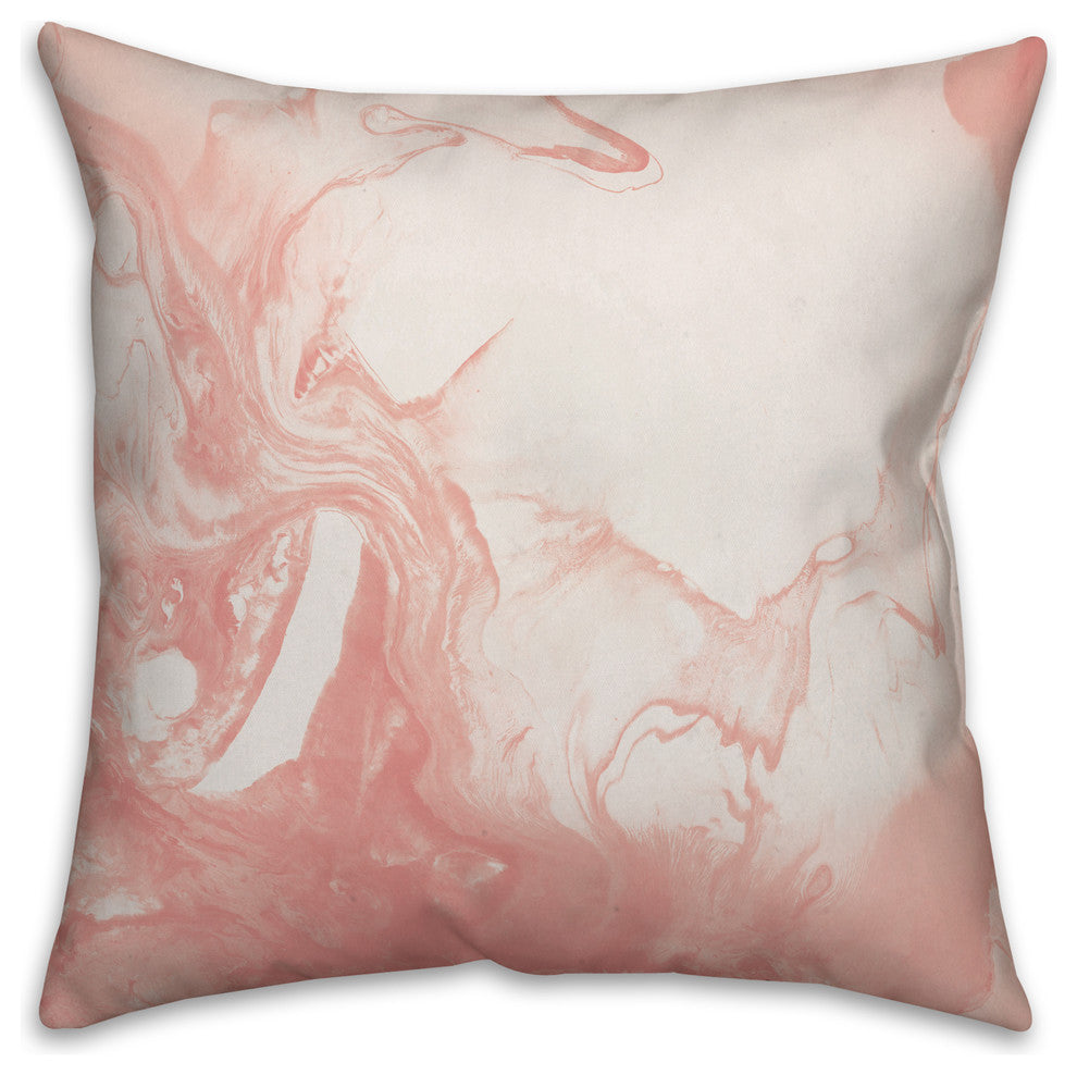 Blush Marble Abstract 18x18 Throw Pillow