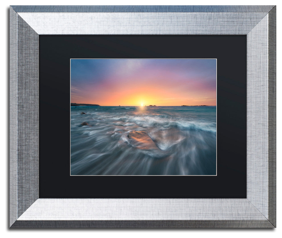 Mathieu Rivrin 'Oceanic Poetry' Matted Framed Art, Silver Frame, Black, 14x11