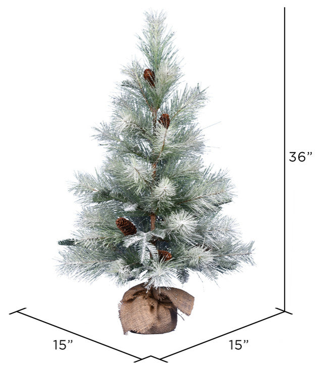 Vickerman D192330 36" Frosted Ansell Pine Artificial Christmas Tree, Unlit