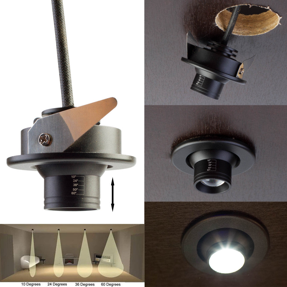Showcase LED Spotlight Adjustable Beam Angle, 2 Recessed Light With Ul Power Supply