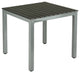 Jaxon Aluminum Outdoor Table, Poly Wood, Silver/Slate Gray