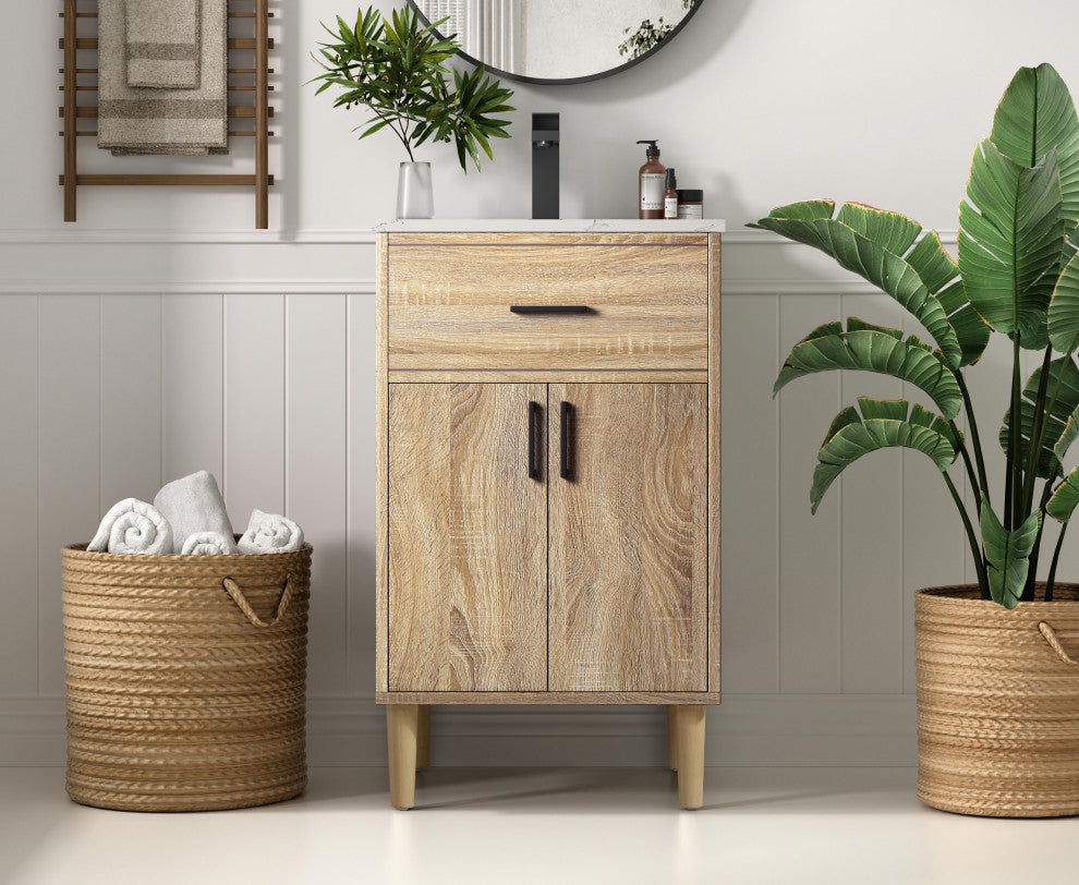 Home Living 20" Single Bathroom Vanity, Mango Wood