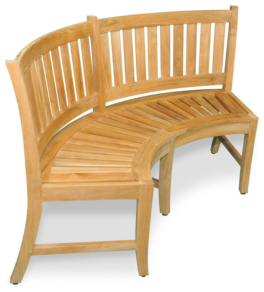 Circular Curved Teak Bench, Estate Collection