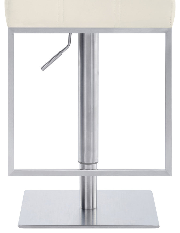 Michele Contemporary Swivel Barstool in Brushed Stainless Steel