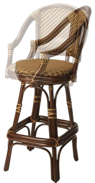 Multi-Color Rattan Swivel Bar Stool