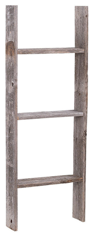 Jolene Reclaimed Barn Wood Rustic Ladder, 3''