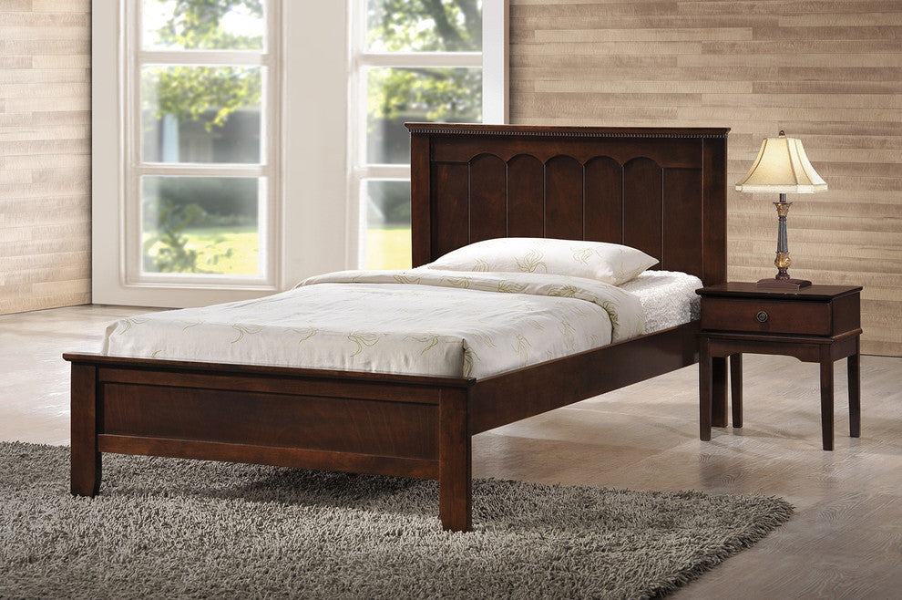 Schiuma Cappuccino Wood Contemporary Twin-Size Bed