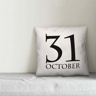 October 31 White 16"x16" Throw Pillow Cover