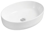 Dowell Ceramic Vessel Sink, Gloss White, Oval