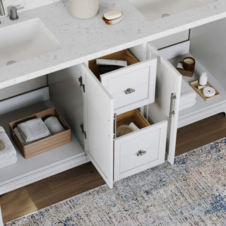 The Thalia Bathroom Vanity, White, 72", Double Sink, Freestanding