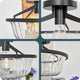 Modern Farmhouse Semi Flush Mount Ceiling Lamp, Black, Glass