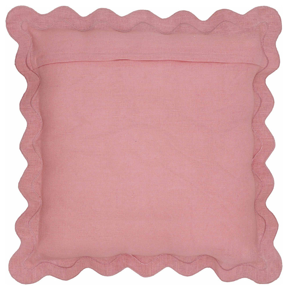Scalloped Throw Pillow, Pink, Terracotta