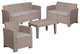 4-Piece Outdoor Faux Rattan Chair, Loveseat, Sofa and Table Set