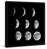 "Phases of the Moon III" Framed Painting Print, 12"x12"