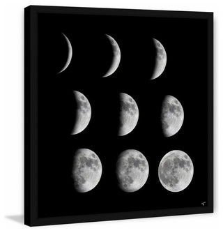 "Phases of the Moon III" Framed Painting Print, 12"x12"