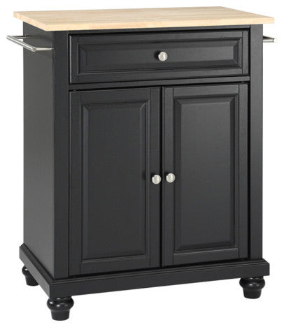 Cambridge Natural Wood Top Portable Kitchen Island
