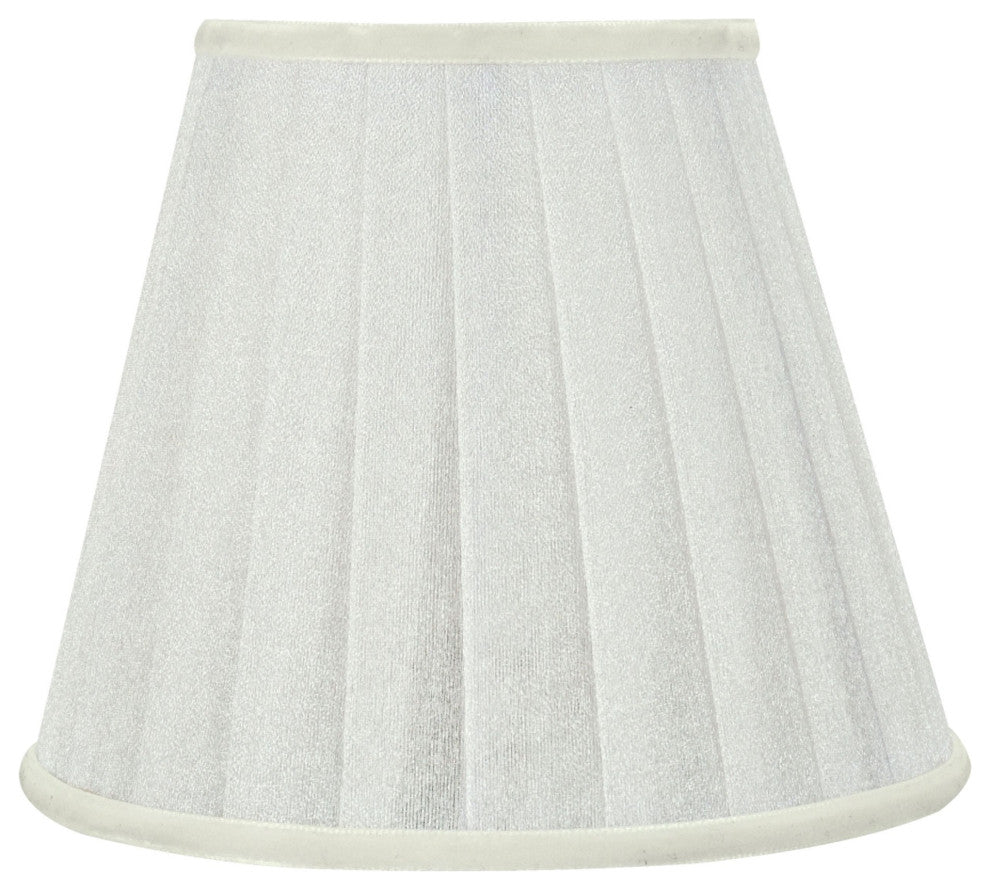 33112-6 Small Pleated Empire Chandelier Clip On Lamp Shade White 3"x5"x4 1/4"