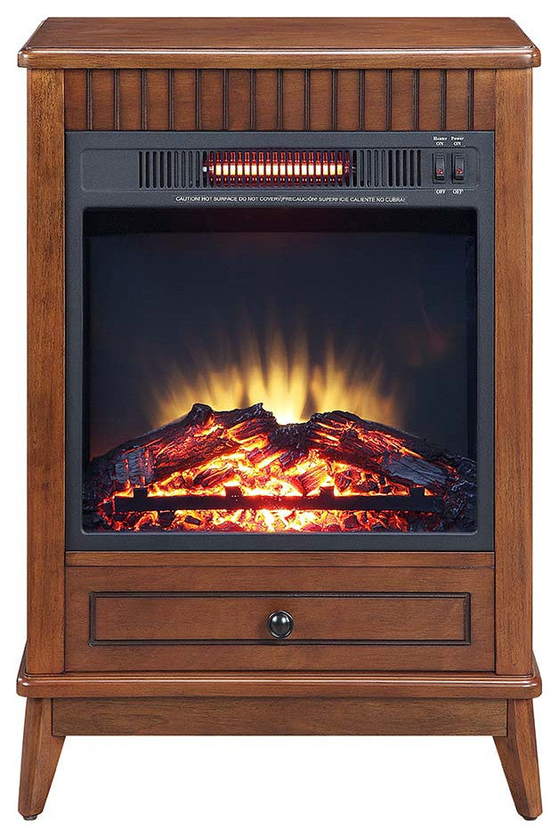 Acme Hamish Fireplace Walnut Finish