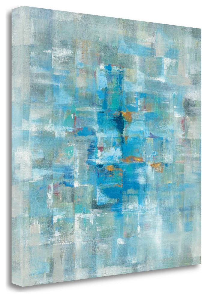Blue Abstract Watercolor Giclee Wrap Canvas Wall Art
