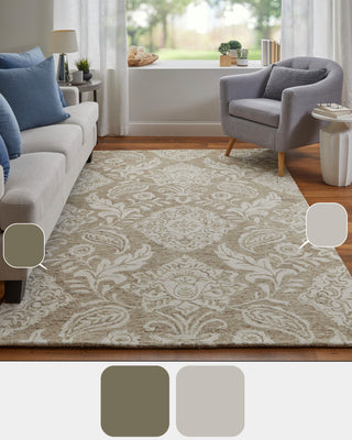 Weave & Wander Natal Blue/Gray, Taupe/Ivory, 9'x12'