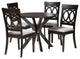 Rainier 5-Piece Dining Set, Gray/Dark Brown