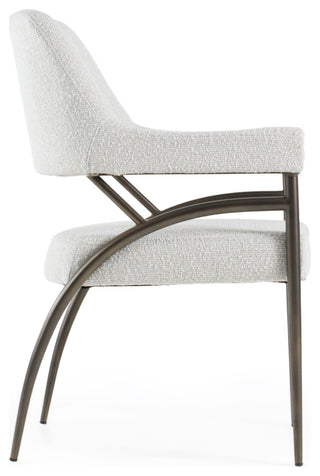 Modrest Betty Modern Off-White Fabric + Bronze Dining Chair