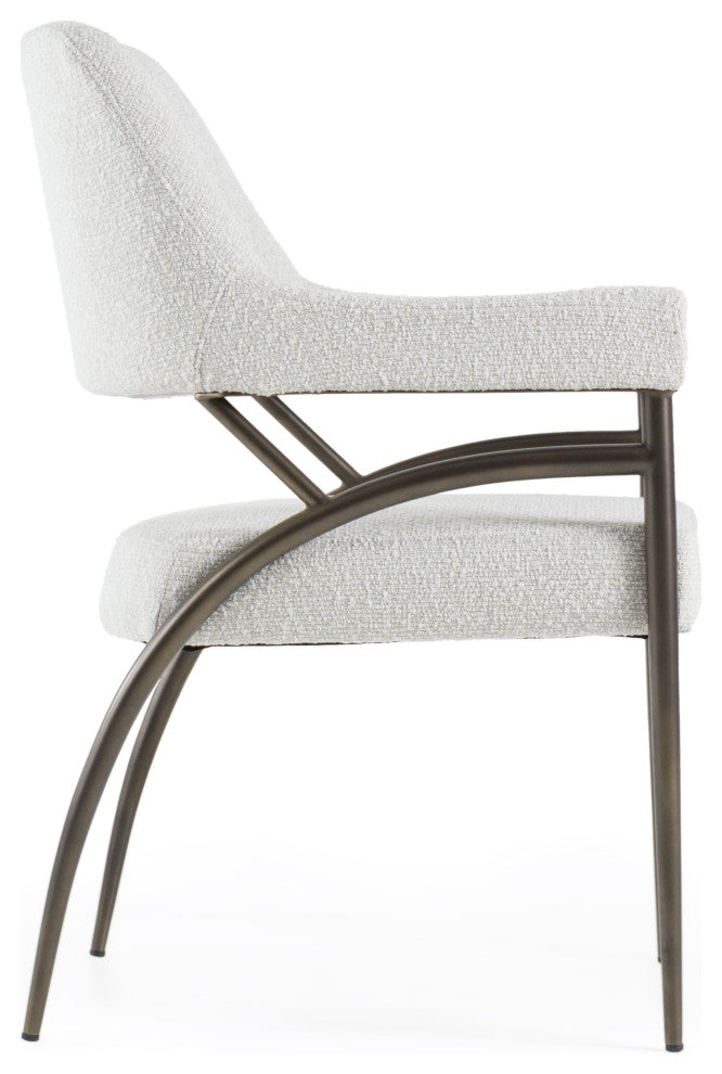 Modrest Betty Modern Off-White Fabric + Bronze Dining Chair