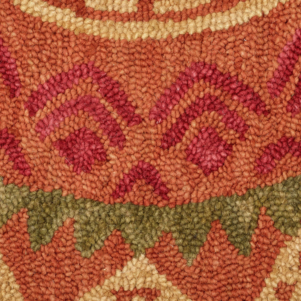 4' Round Orange Decorative Area Rug